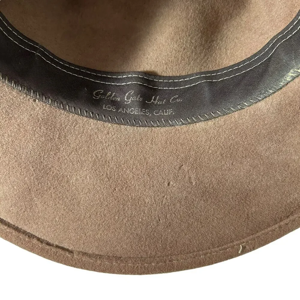 Golden Gate Hat Company Desperado Cowboy Wool Hat Small Made in USA Coin Feather
